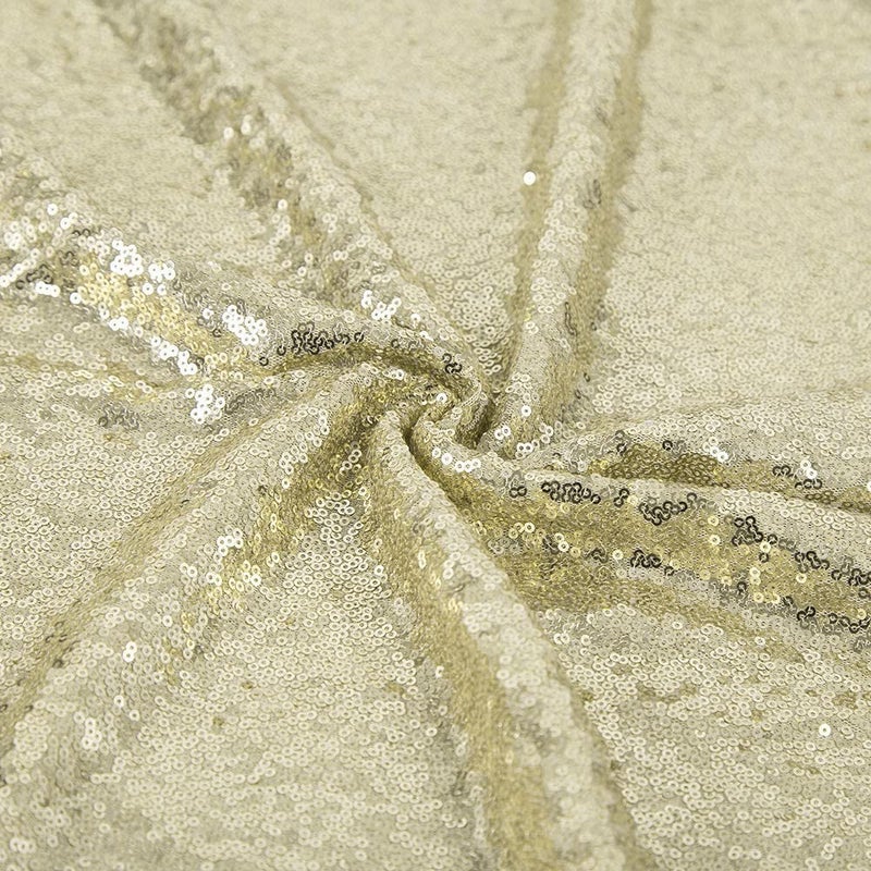 JYFLZQ Champagne Sequin Backdrop Curtains 7ft x 7ft 1 Panel Glitter Photo Booth Backdrops Sparkly Photography Background Drapes for Parties Wedding Bridal Showers - Image 4